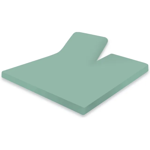 Eleganzzz Splittopper Hoeslaken Jersey Stretch - Mineral - Hoeslaken 160x200 - 100% katoen - Split Enkel - Single Split Topper - Hoeslakens - Tweepersoons