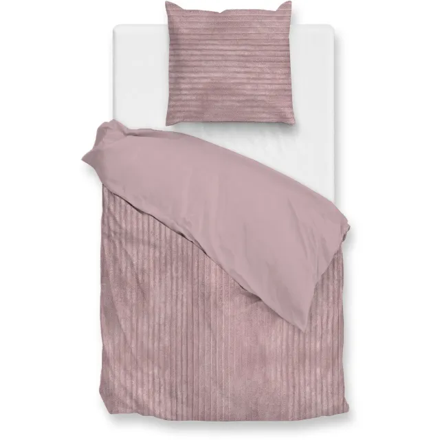 Zohome Teddy Rib Fleece Dekbedovertrek Pile di Ribcord – Dekbedovertrek - Shady Pink, foto 2