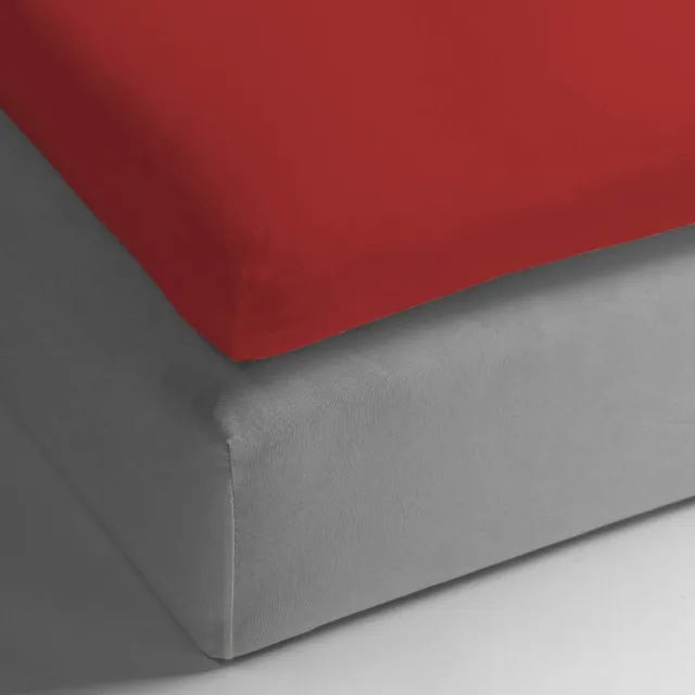 Heckettlane HnL Living - Hoeslaken - Topper - Katoen Perkal - 90 x 220 cm - Rood