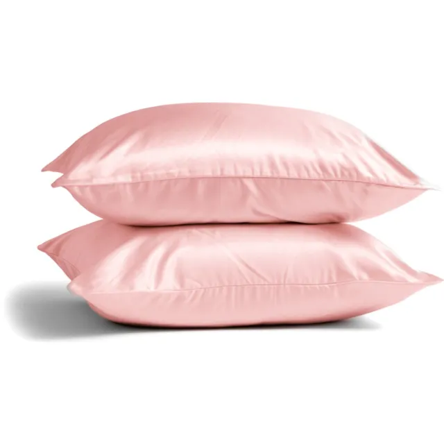 Silk Heaven 2x Zijden Kussensloop 45x65cm Roze Ritssluiting 19 Momme - Kussensloop set - Luxe Silk Kussensloop 100% moerbei zijde - Zijde kussensloop - Silk Heaven - 45x65cm (voor ergonomische kussens 40x60cm) / Ritssluiting