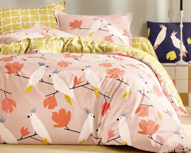 Scion Living dekbedovertrek Love Birds Pétale 140x200 cm roze