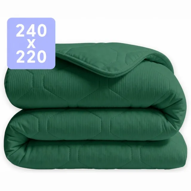 Happybed Dekbed zonder overtrek 240x220 - Wasbaar Dekbed - Bedrukt dekbed zonder hoes - Hoesloos Dekbed - Lits Jumeaux - Emerald Green