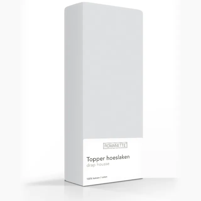 Romanette Luxe Verkoelend Katoenen Topper Hoeslaken - Zilver Grijs