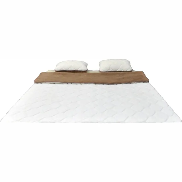 OnceDoce® Dekbed 100% Wol - Dubbelzijdig - Puur Australische Merino & Kamelen Wol Blend CARO – Creme Bruin Premium Wollen Deken OnceDoce® 2 x 450 g/m² - Warm Ademend Zacht – Woolmark ® Keurmerk - Wasbaar – 140x200cm bruin wit