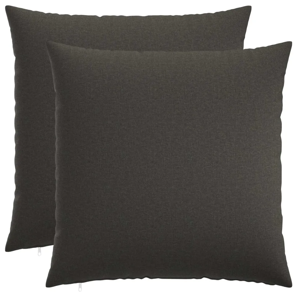 vidaXL Kussensloop 2 st HEERLEN Donkergrijs 70 x 70 cm Stof