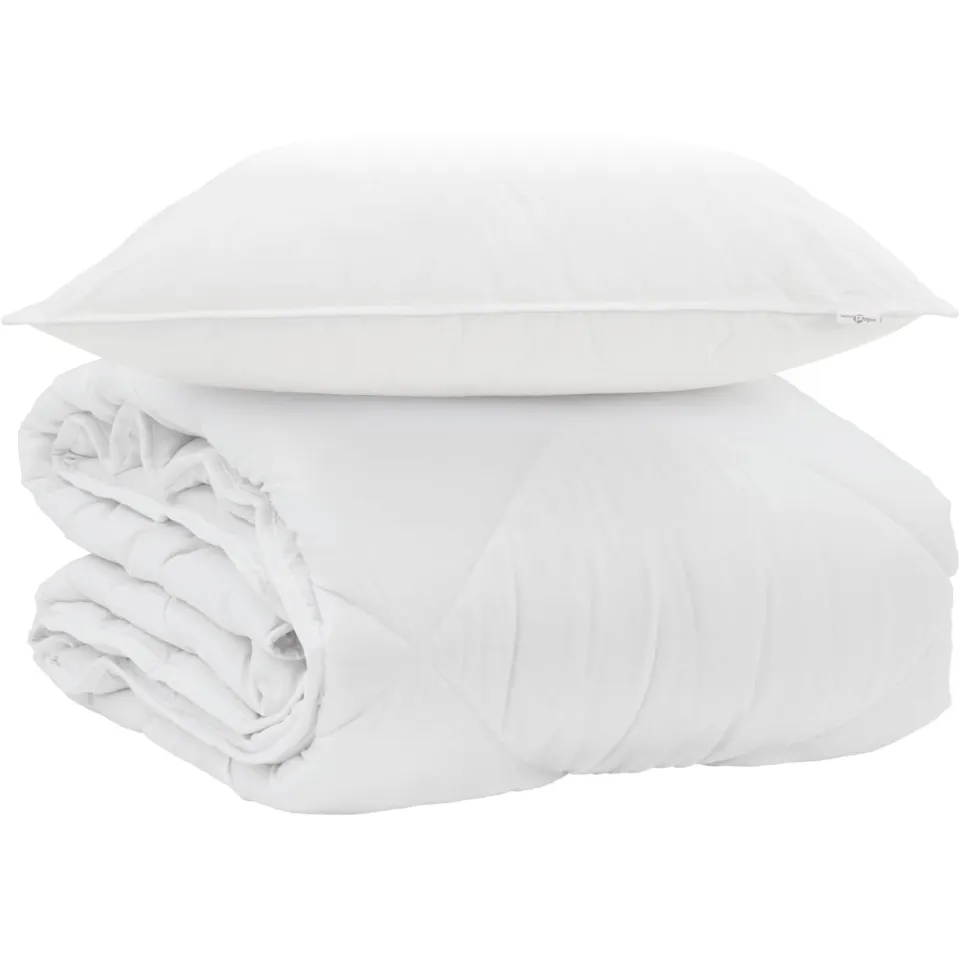 vidaXL Zomer Dekbed met kussen 2 st Wit Microvezel, foto 3