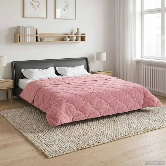 vidaXL Winter Dekbed 220 x 240 cm Winter Roze Ademend, foto 2