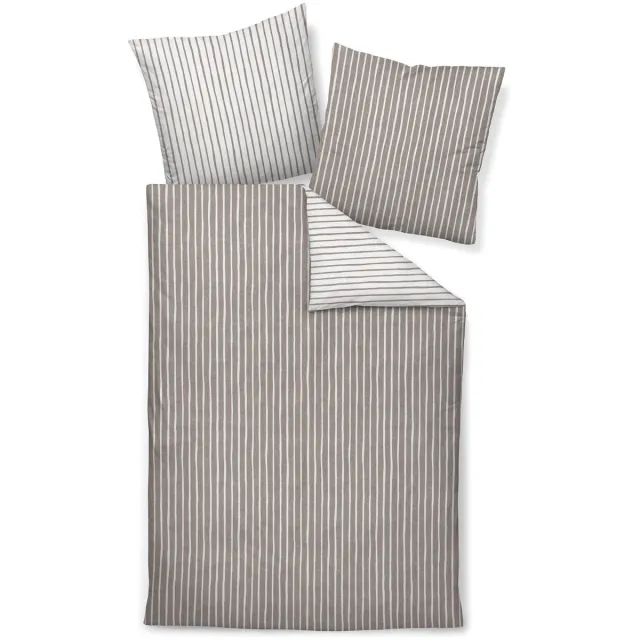 Janine Beddengoed DAVOS Set van 1 Bruin/Beige