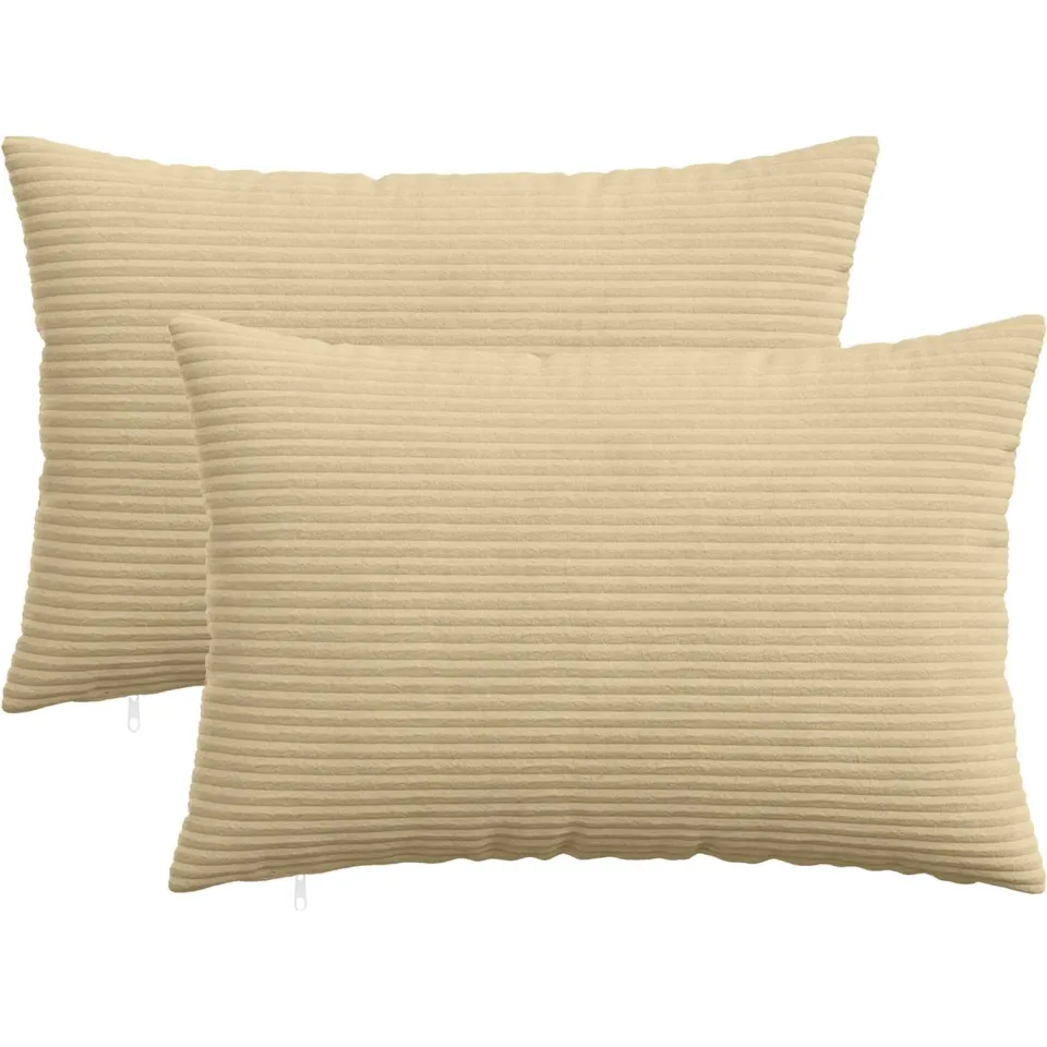 vidaXL Kussensloop 2 st HEERLEN Grijs groen 40 x 60 cm corduroy, foto 3