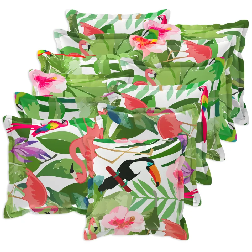 vidaXL Kussensloop 12 st HOUTEN Meerkleurig 45 x 45 cm Polyester, foto 3