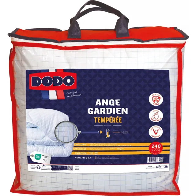 Vente-unique Dekbed DODO totale bescherming tegen huisstofmijt - 220 x 240 cm - Vezel Volupt’air® ANGE GARDIEN Wit