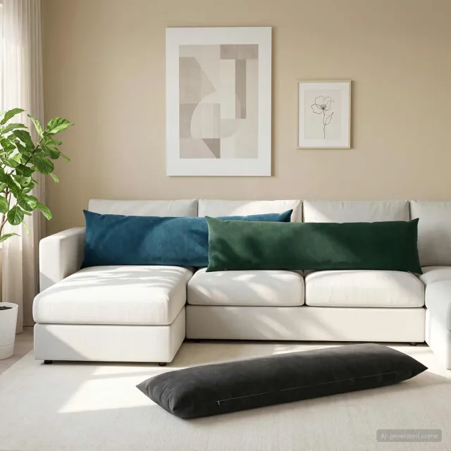vidaXL Kussensloop 2 st HEERLEN Blauw 40 x 145 cm fluweel