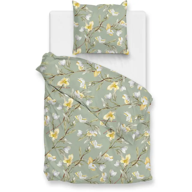 Zohome Dekbedovertrek Sole - Green - Bloemen - Dekbedovertrek - 100% Microvezel - Dekbedovertrek