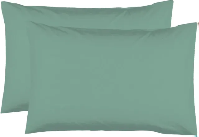 Famanu Set van 2 kussenslopen 50 x 70 cm - lindegroen - 100% katoen - ademend en zacht - geschikt voor bed of bank - duurzaam