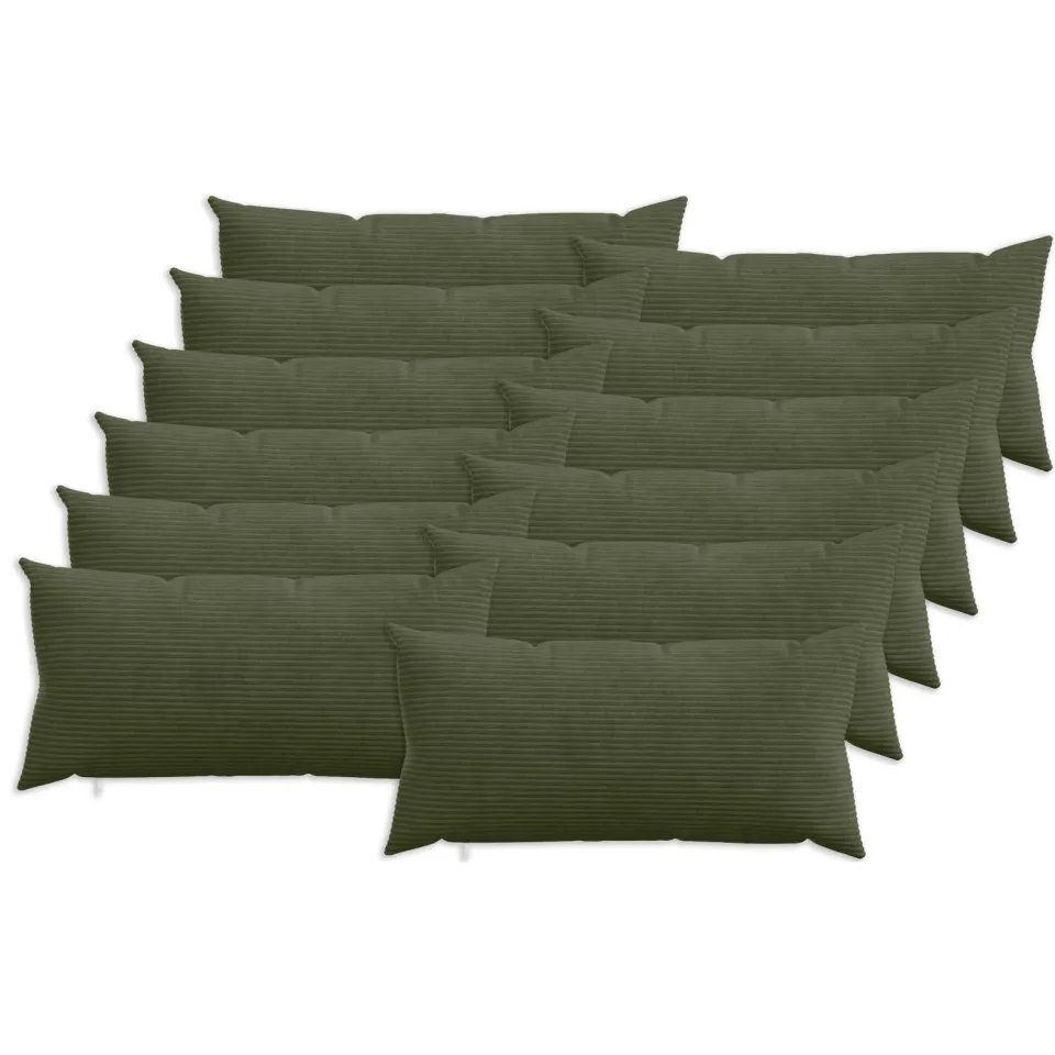 vidaXL Kussensloop 12 st HEERLEN Groen 40 x 80 cm corduroy, foto 3