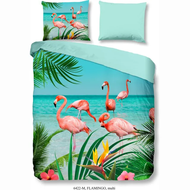 Pure Dekbedovertrek "tropische flamingo's" - Multi - (240x200/220 cm) - Microfiber