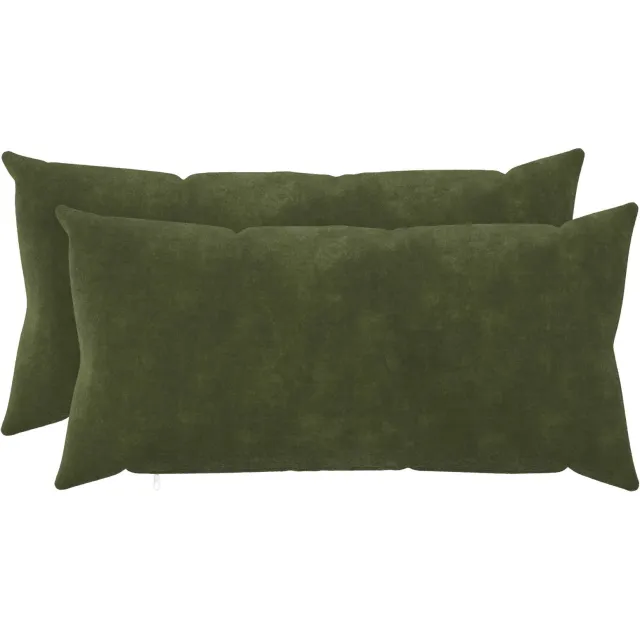 vidaXL Kussensloop 2 st HEERLEN Groen 40 x 70 cm Microfiber Fleece