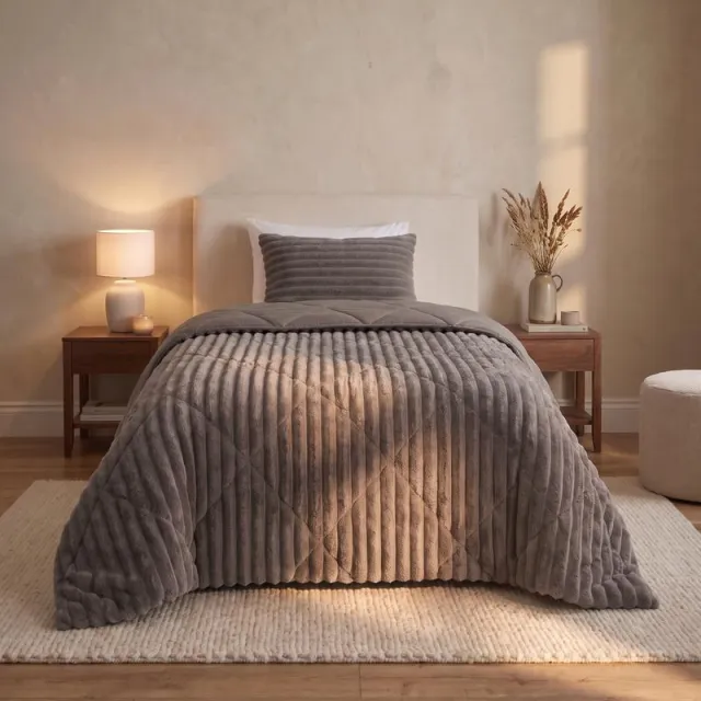 Zensation Lazy all-in-one dekbed ribstof - donkerbruin, foto 2