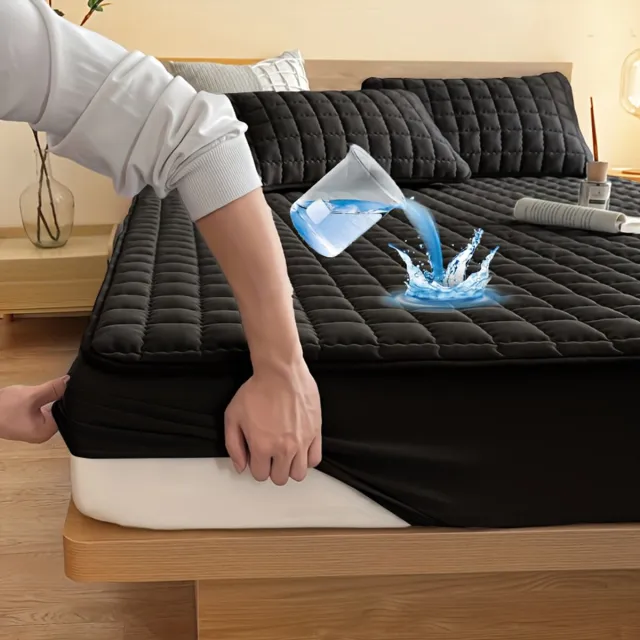 J.T.R Matras beschermer Waterdicht Matrasovertrek-Matrashoes Wasmachinebestendig- Matrasbeschermers 90/200CM- Ultrazacht En Comfortabel-ZWART.