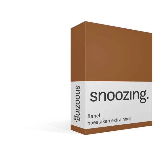 Snoozing flanel hoeslaken extra hoog - 160x200 cm - Lits-jumeaux - Terra