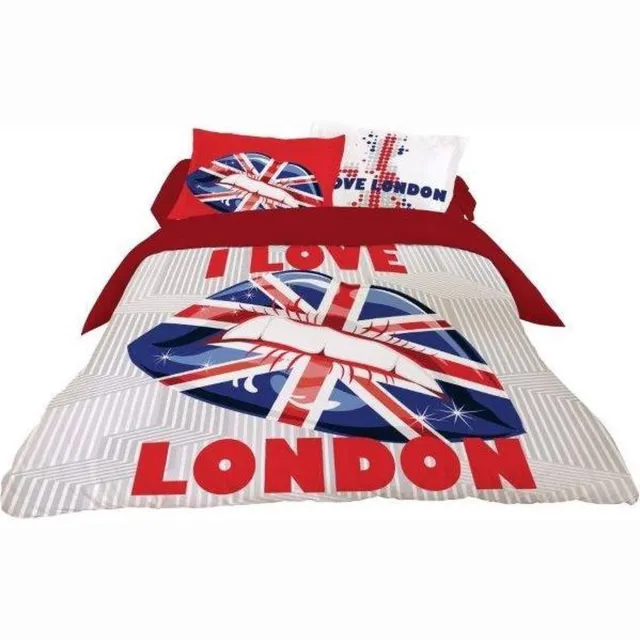 Welterusten Luxe dekbedovertrek KATOEN 240x200/220 London Lips Multi colour
