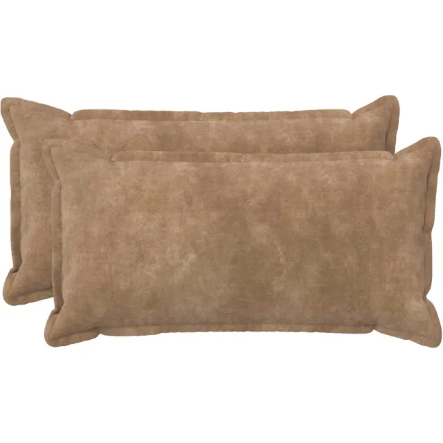 vidaXL Kussensloop 2 st HOUTEN Taupe 40 x 70 cm Microfiber Fleece