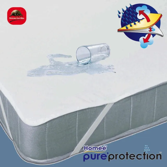 Homee waterdicht Matrasbeschermer flanel wit 180x200 +30 cm - matrasoplegger - vochtregulerend - ademend