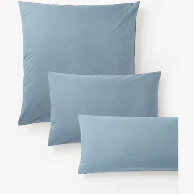 Westwing Collection Perkal katoenen kussensloop Elsie Blauw