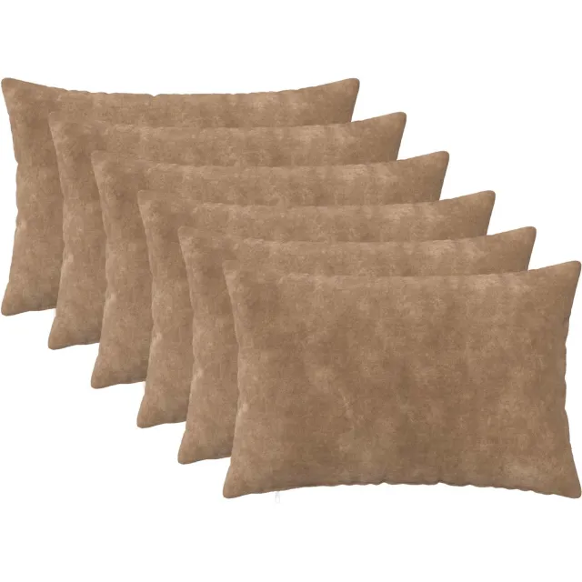 vidaXL Kussensloop 6 st HEERLEN Taupe 50 x 75 cm Microfiber Fleece