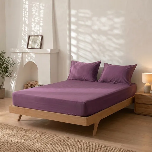 Dreamers Den Hoeslaken - 100% Katoen Percaline - Katoen - Aubergine Paars - 90x220cm - 28cm Hoekhoogte