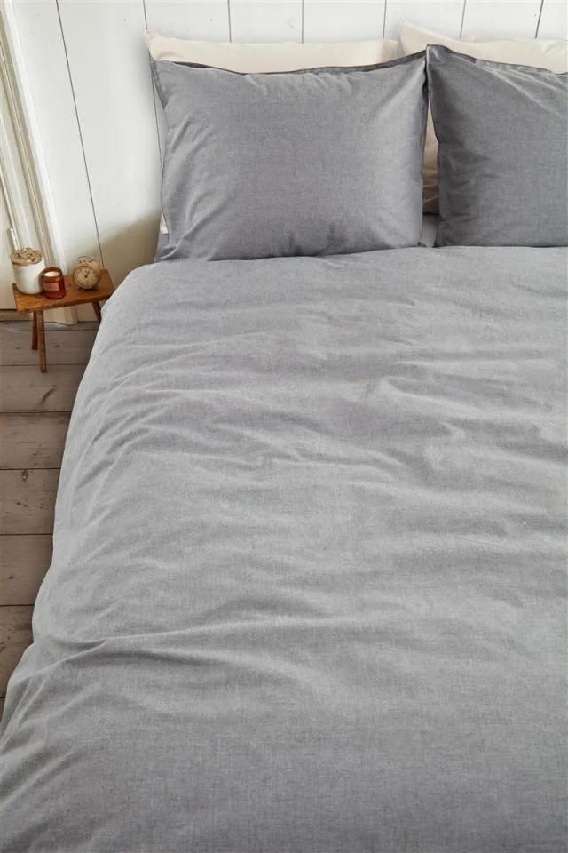 vtwonen VT Wonen Double Cord Dekbedovertrek - Litsjumeaux - 240x200/220 cm - Grey grijs