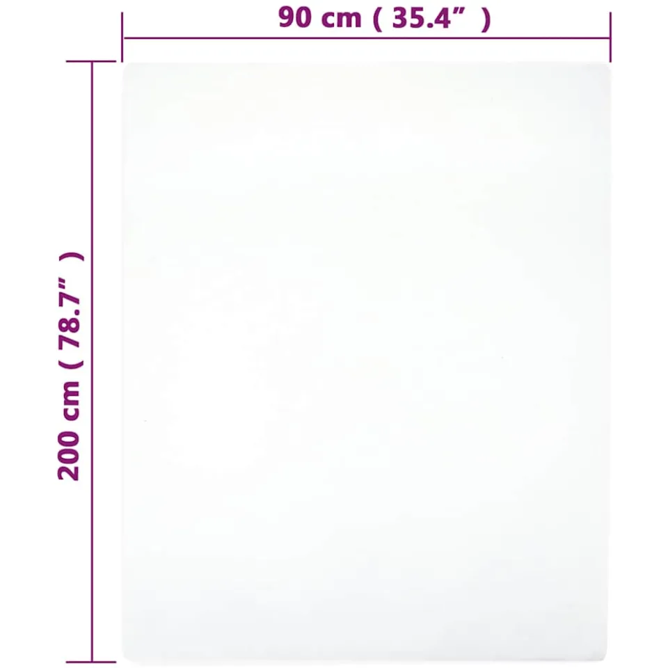vidaXL Hoeslaken jersey 90x200 cm katoen wit, foto 3