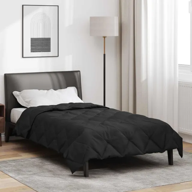 vidaXL Vol jaar dekbed 155 x 220 cm 300 gsm Microvezel Zwart