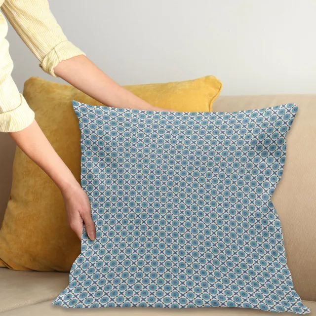 ABAKUHAUS Geometrie-kussenhoes – 60x60 cm – Kokosnoot Kadetblauw Kokosnuss Kadett Blau