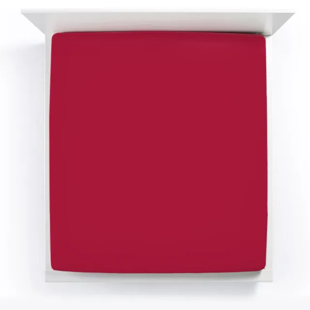 Bella Donna Jersey La Piccola Topperhoeslaken 200x210-220 cm carmijnrood-0188