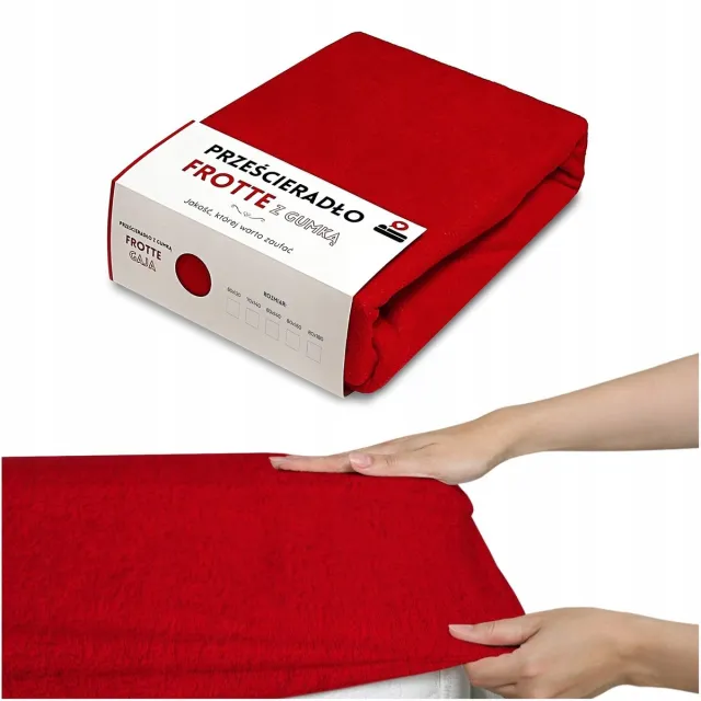 LOZKOHOLICY.PL Frotte hoeslaken met elastiek 120x60 cm - Zacht & Ademend - Rood