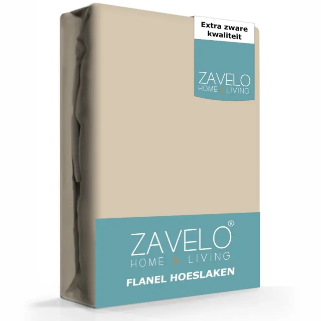 Zavelo Hoeslaken Flanel Taupe-2-persoons (140x200 cm)