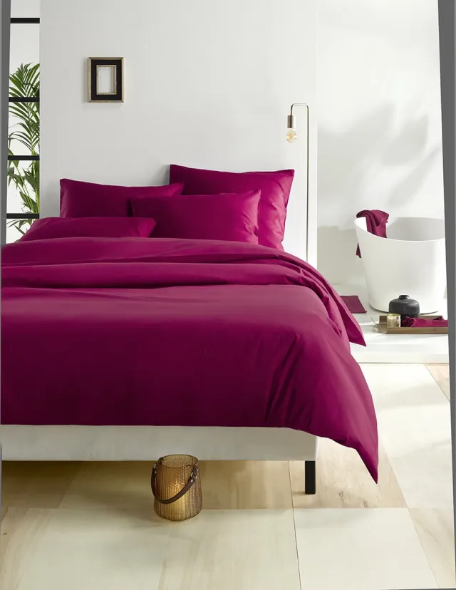 De Witte Lietaer Dekbedovertrek Katoen Satijn Olivia - Lits Jumeaux - 240 x 220 cm - Rood
