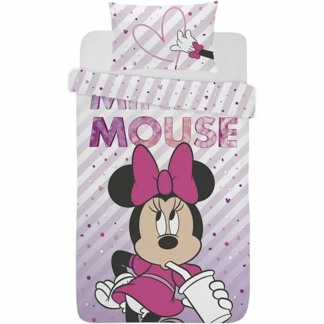 Disney Minnie Mouse - Dekbedovertrek - Eenpersoons - Dekbed - Roze - geschikt voor 140 x 200 cm.