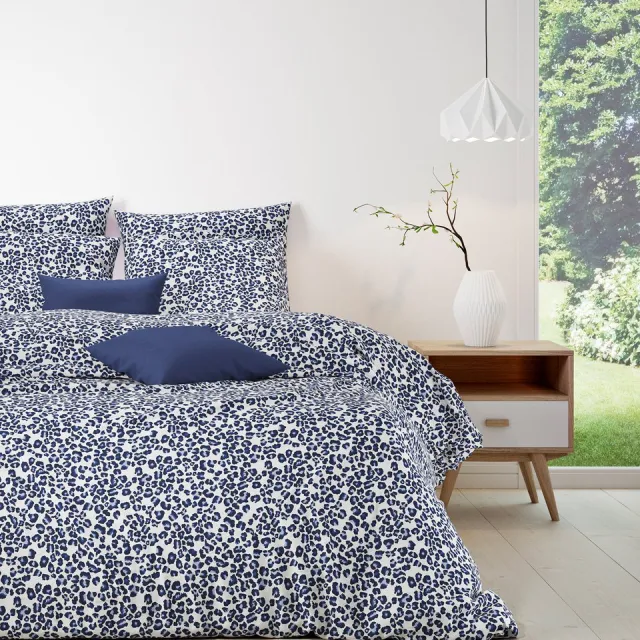 Mistral Home DEKBEDOVERTREK - katoen renforcé - 260 x 240 cm + 2x 65 x 65 cm - extra breed - patroon - blauw Blauw/Wit