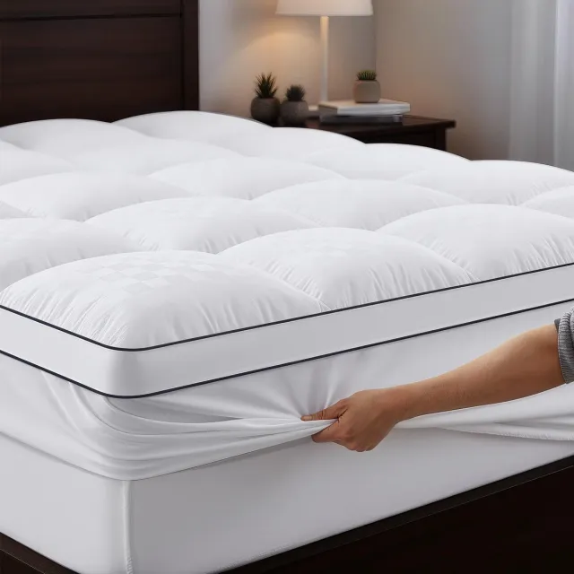 Famanu Matrastopper 180 x 200 cm, 1200 g/m², ultrazachte matrastopper met 4 anti-slip hoeklussen, premium matrasbeschermer, hypoallergeen, machinewasbaar, microvezel topper Zwart