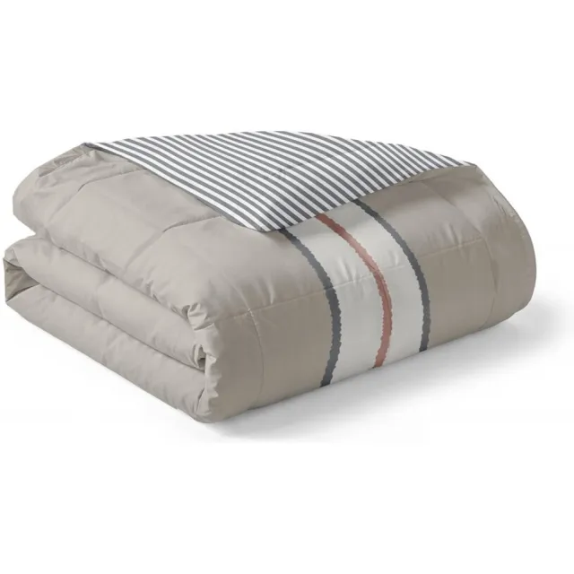 BYRKLUND Dekbed zonder overtrek Lined Up - 140x200 - 100% Polyester - Zand / Antraciet