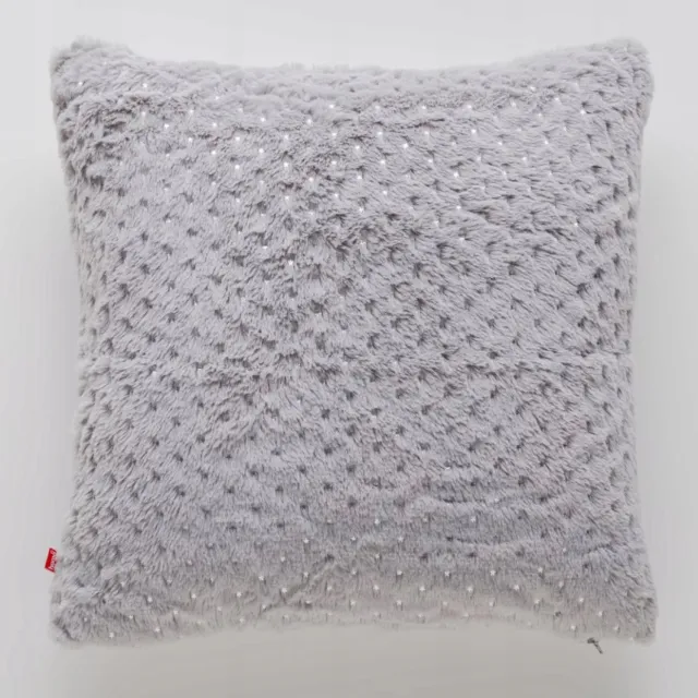 home&you SNOWINO Sierkussenhoes Glamour Stijl 45x45 cm met Sterren Grijs met zilveren sterren