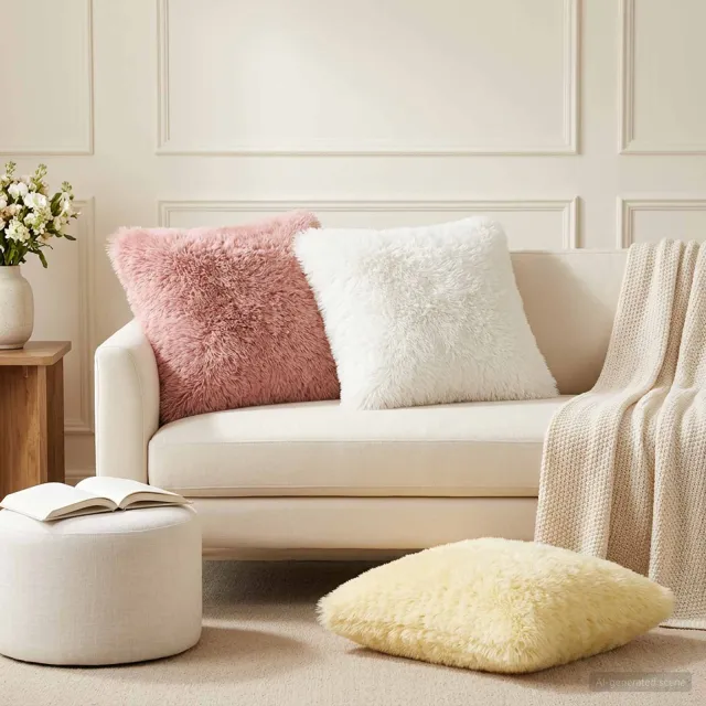 vidaXL Kussensloop 12 st HEERLEN Roze 45 x 45 cm PV Fleece