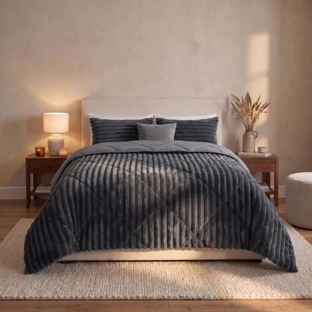 Zensation Lazy all-in-one dekbed ribstof - antraciet, foto 2