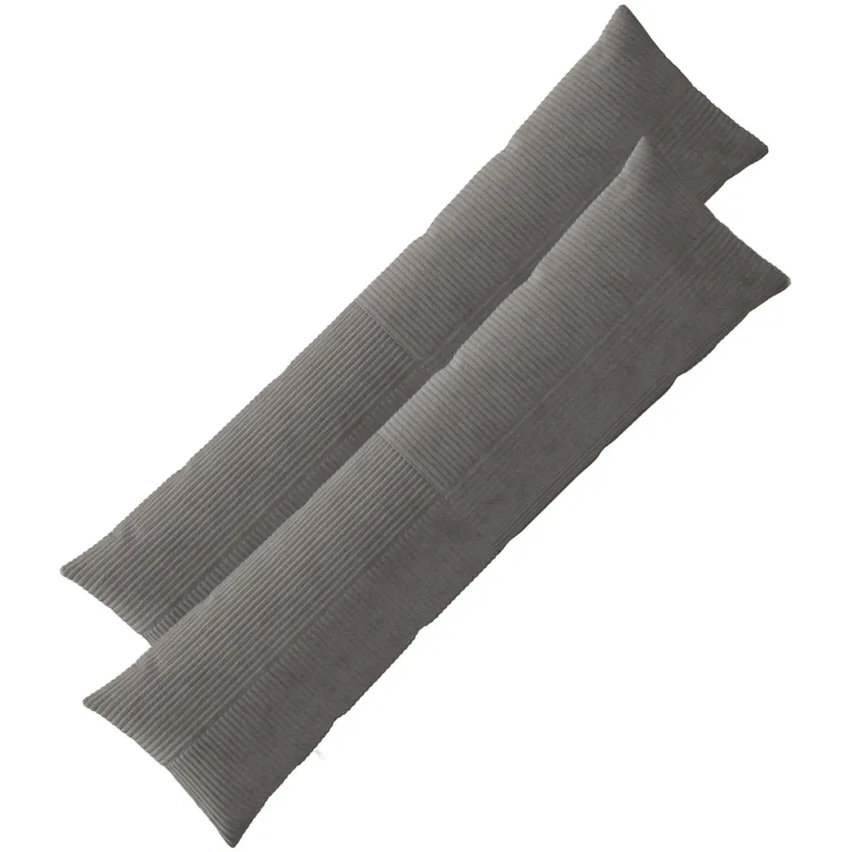 vidaXL Kussensloop 2 st ALMELO Donkergrijs 40 x 145 cm corduroy, foto 3