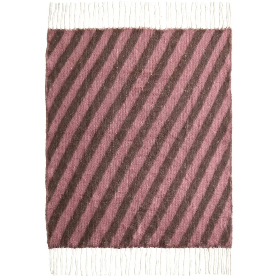 NOUS Living Launic plaid oudroze en donkerbruin, foto 4