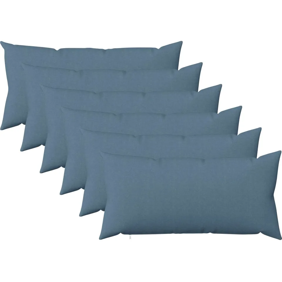vidaXL Kussensloop 6 st HEERLEN Jeans Blauw 40 x 70 cm Stof, foto 3