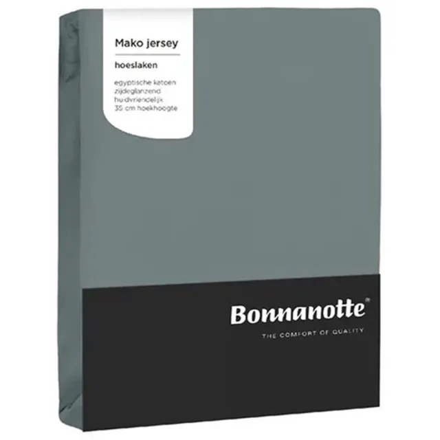 Bonnanotte Mako Jersey Hoeslaken | Vintage Green | 100% Egyptisch katoen | 140/160 x 200/220 cm | Voor hoge matrassen