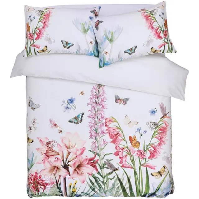 M.M Linen Fleur Dekbedovertrek - Tweepersoons - 200x200/220 cm - Wit